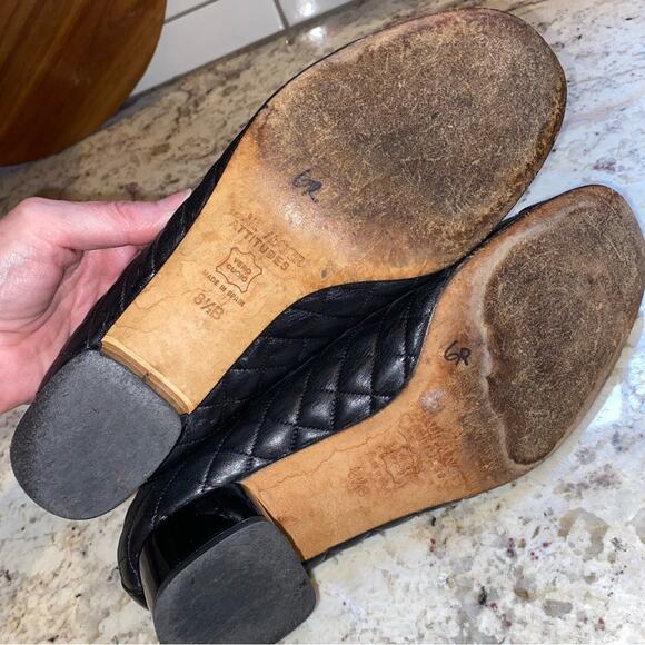 Paul Mayer $235 TITOU Cap Toe Block Heel Quilted Black Comfort Spectator 8.5 - Picture 11 of 13